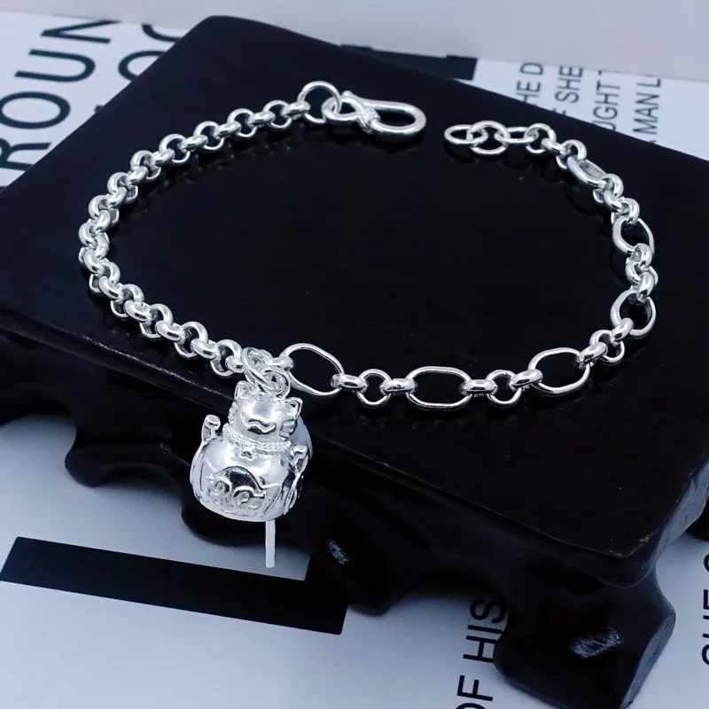 U state 990 Sterling Silver Pure Silver Bracelets Women's-1