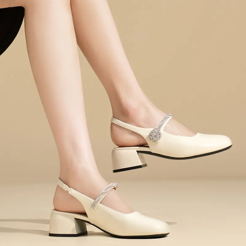 JOSINY Chunky Heel High Heels 5cm Women's-5