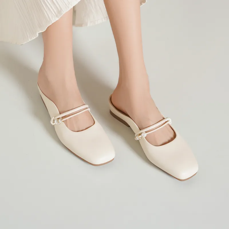 JOSINY Wrap toe Slippers Women's Ecru-4