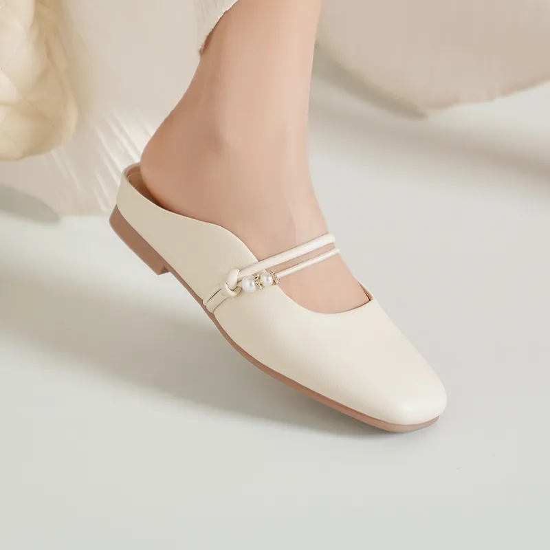 JOSINY Wrap toe Slippers Women's Ecru-3