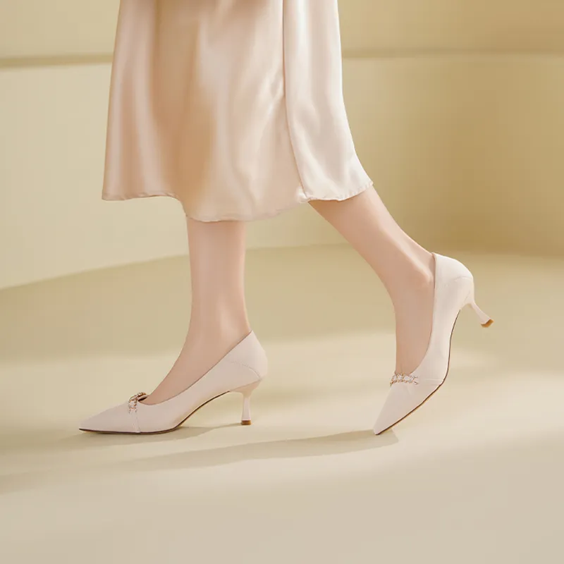 JOSINY High Heels Women's Beige-4
