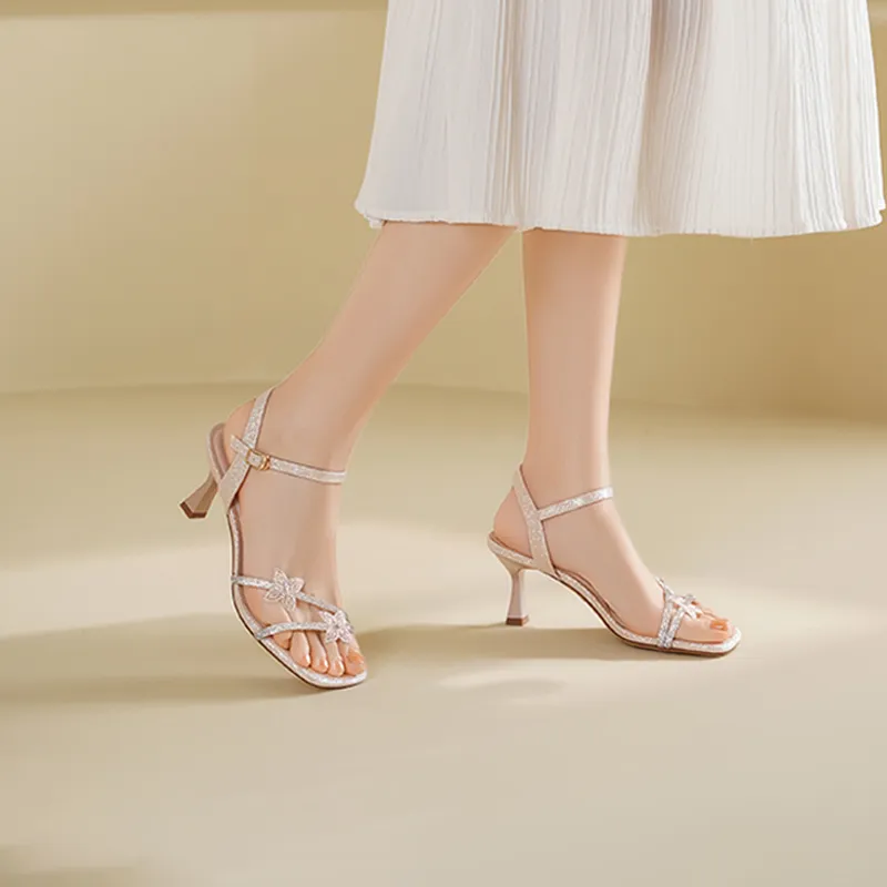 JOSINY One Strap Sandals Women's Rose Gold-2