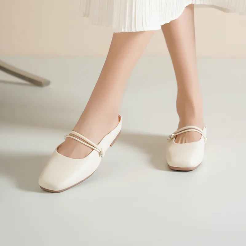 JOSINY Wrap toe Slippers Women's Ecru-5