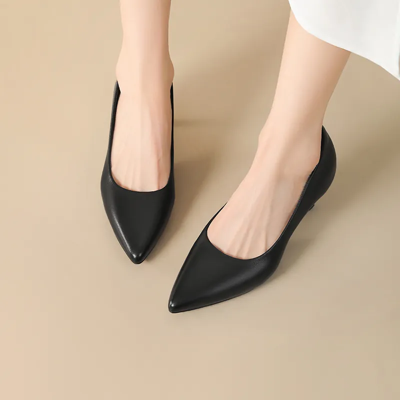 JOSINY Slim Heel High Heels 6cm Women's Black-1