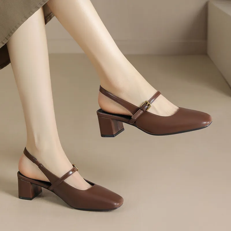 JOSINY Chunky Heel High Heels 5.5cm Women's-4