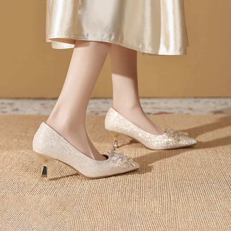 JOSINY High Heels Women's Champagne Gold-3