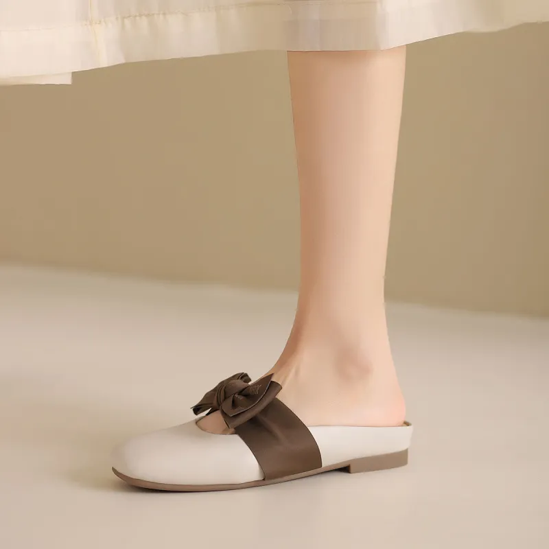 JOSINY Wrap toe Slippers Women's Beige Brown-9