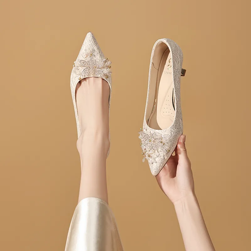 JOSINY High Heels Women's Champagne Gold-5