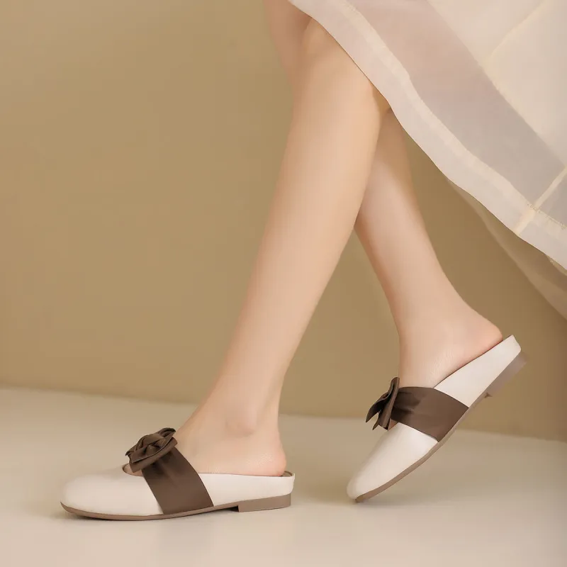 JOSINY Wrap toe Slippers Women's Beige Brown-7
