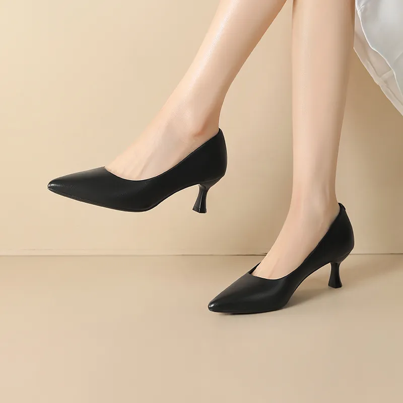 JOSINY Slim Heel High Heels 6cm Women's Black-5