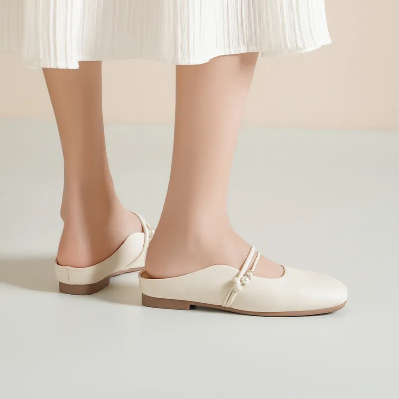 JOSINY Wrap toe Slippers Women's Ecru-6