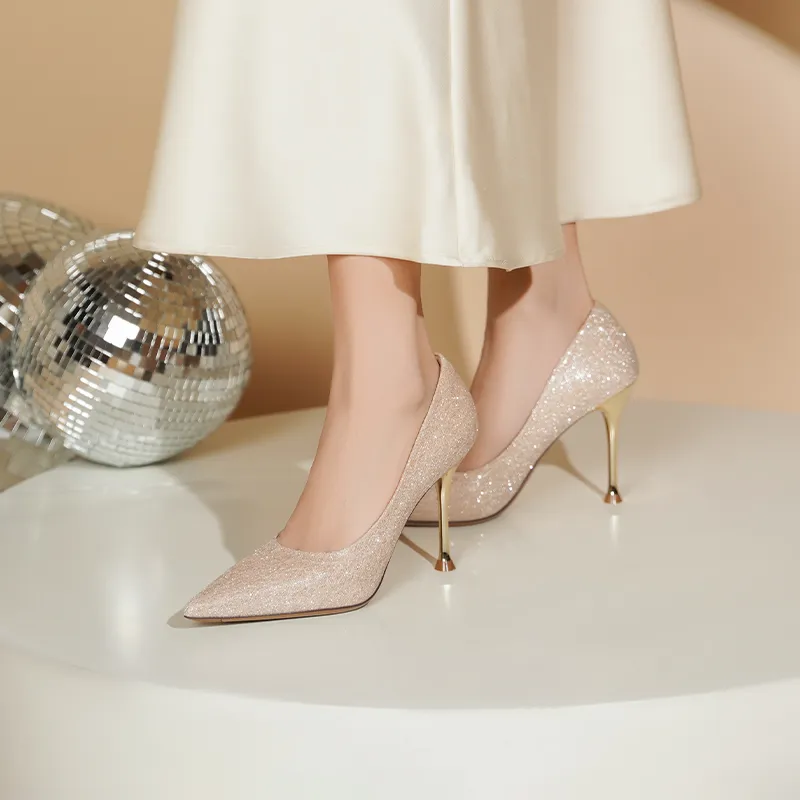 JOSINY High Heels 9cm Women's Light Gold-2