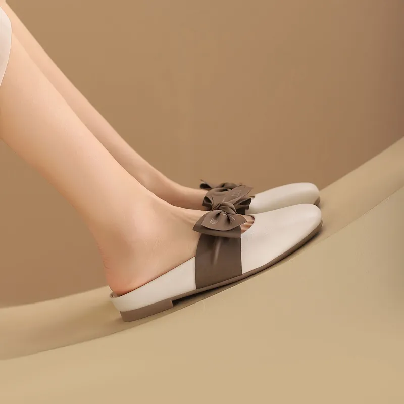 JOSINY Wrap toe Slippers Women's Beige Brown-8