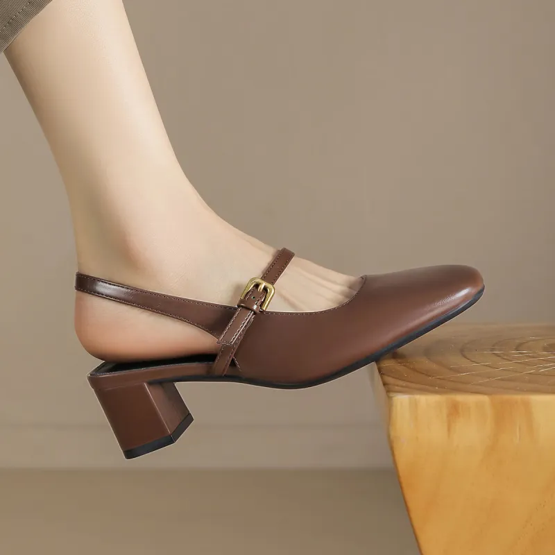 JOSINY Chunky Heel High Heels 5.5cm Women's-5