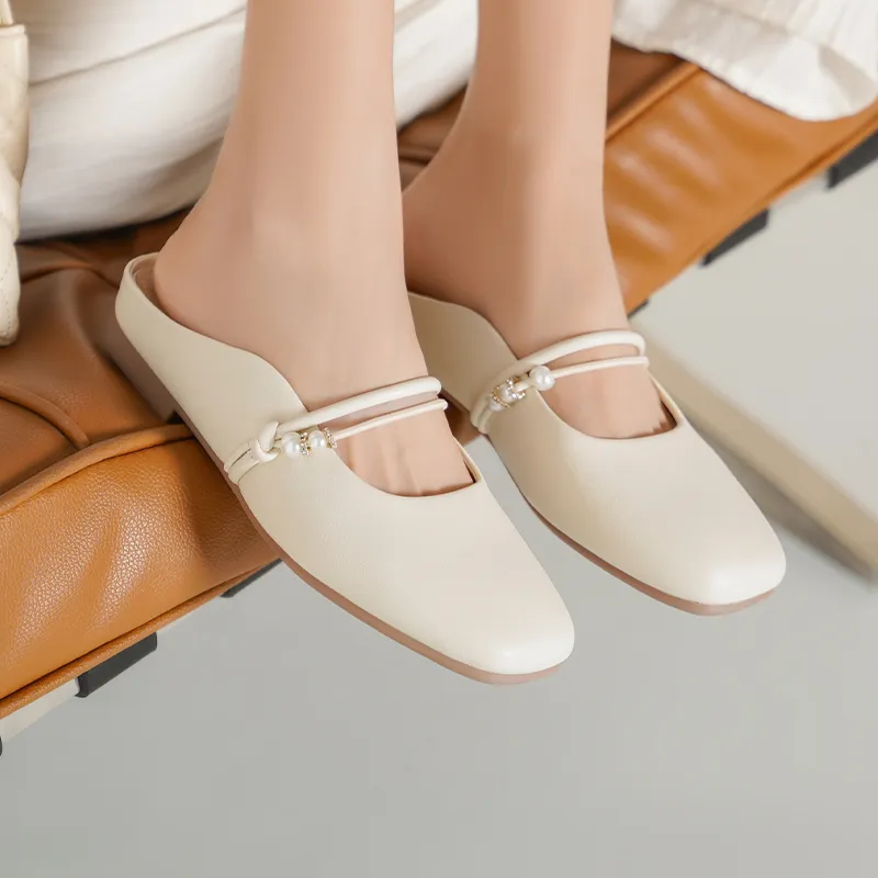 JOSINY Wrap toe Slippers Women's Ecru-2