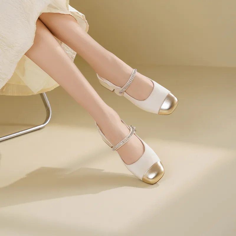 JOSINY Casual Single Shoes Women's Beige Gold-4