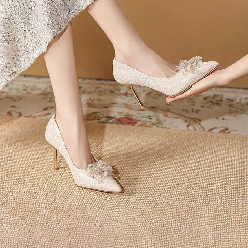 JOSINY High Heels Women's Champagne Gold-6