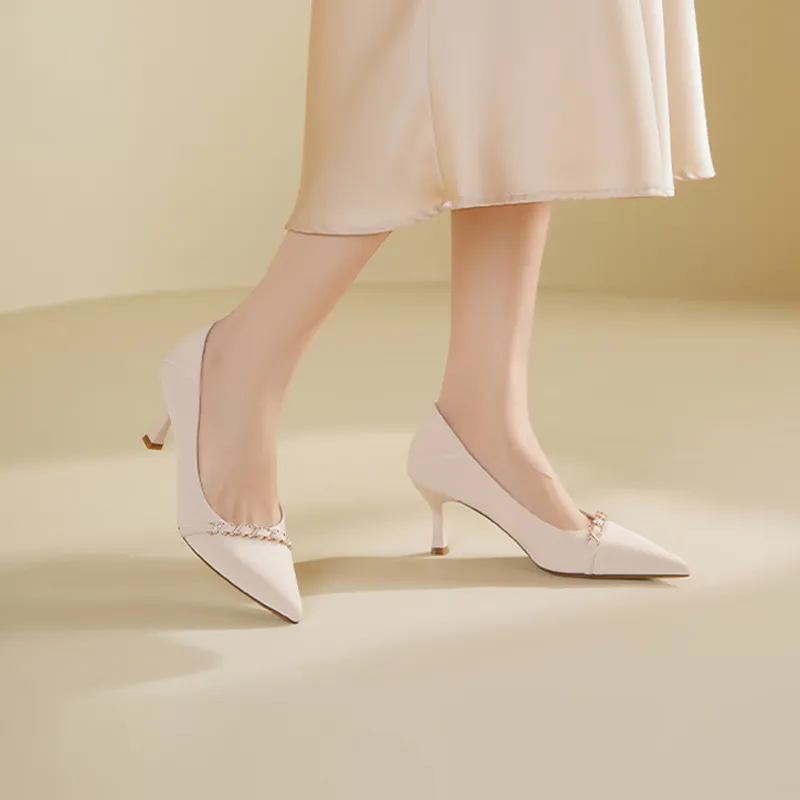 JOSINY High Heels Women's Beige-6