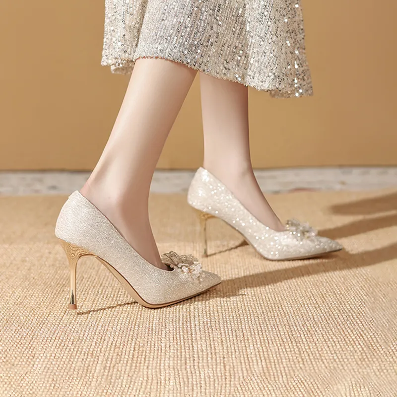 JOSINY High Heels Women's Champagne Gold-3