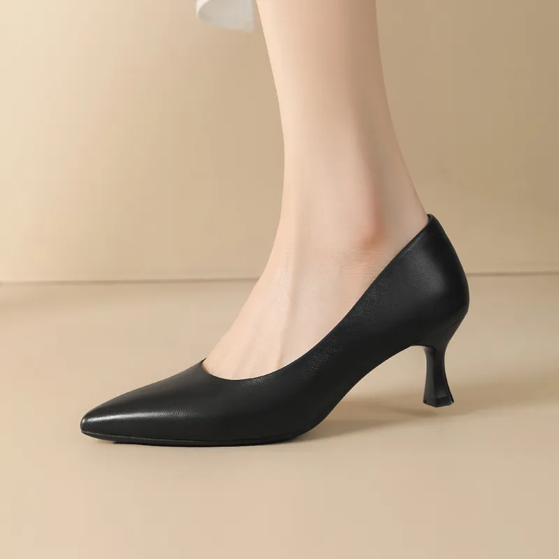 JOSINY Slim Heel High Heels 6cm Women's Black-3