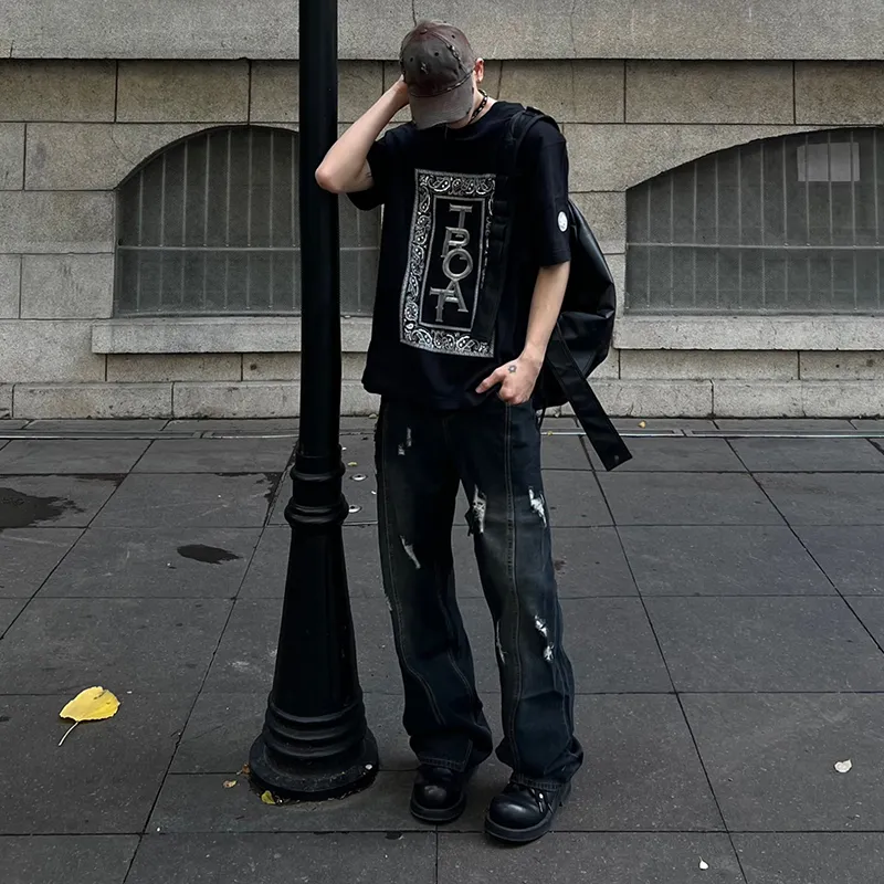 HOKLV Jeans Unisex-12