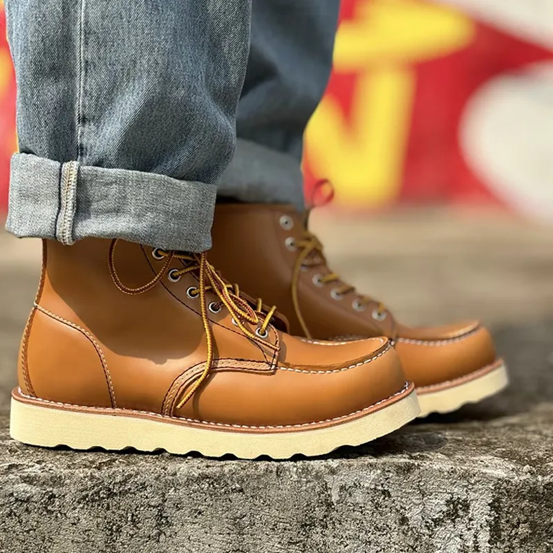 ROCKEY BAND Classic 875 Work Boots Cushioning Abrasion Resistant Breathable Coverage High Top Outdoor Shoes Men's-6