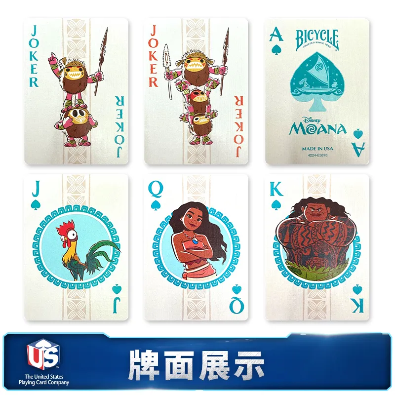 BICYCLE Collaboration Disney Entertainment Flower Cut Theme Ocean Adventure Moana Poker Cards-4