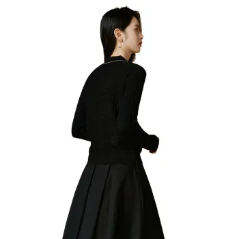 Late White Wool Knitwear Women's Black