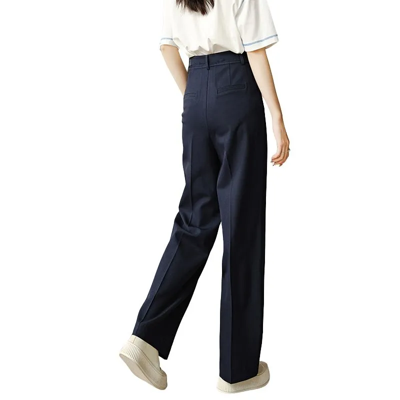 Late White Casual Pants Women's Dark Blue-1