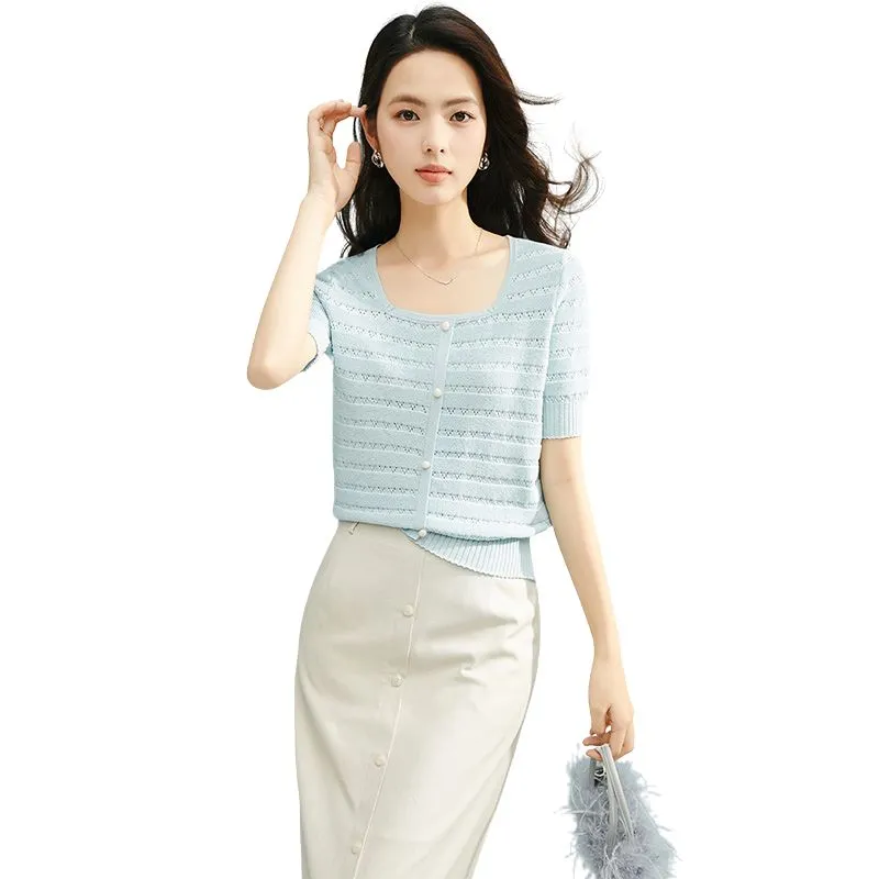 Late White Knitwear Women's Blue-2