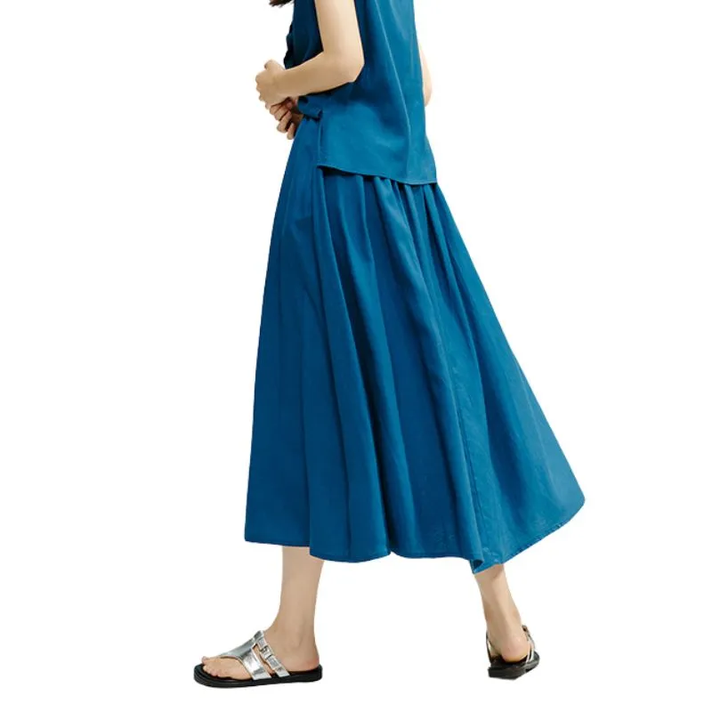 Late White Casual Long Skirt Women's-3
