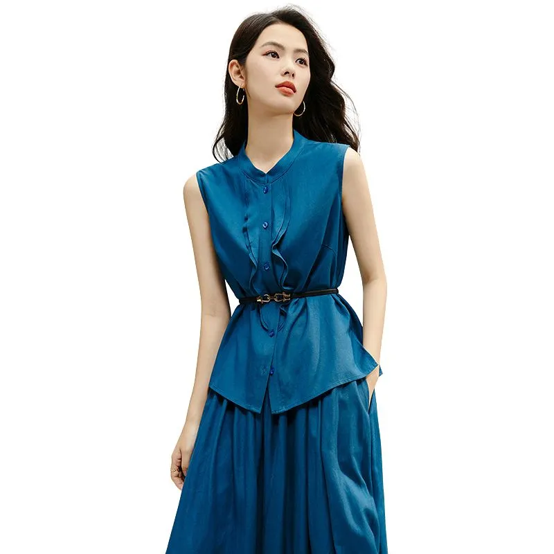 Late White Shirts Women's Peacock Blue-2