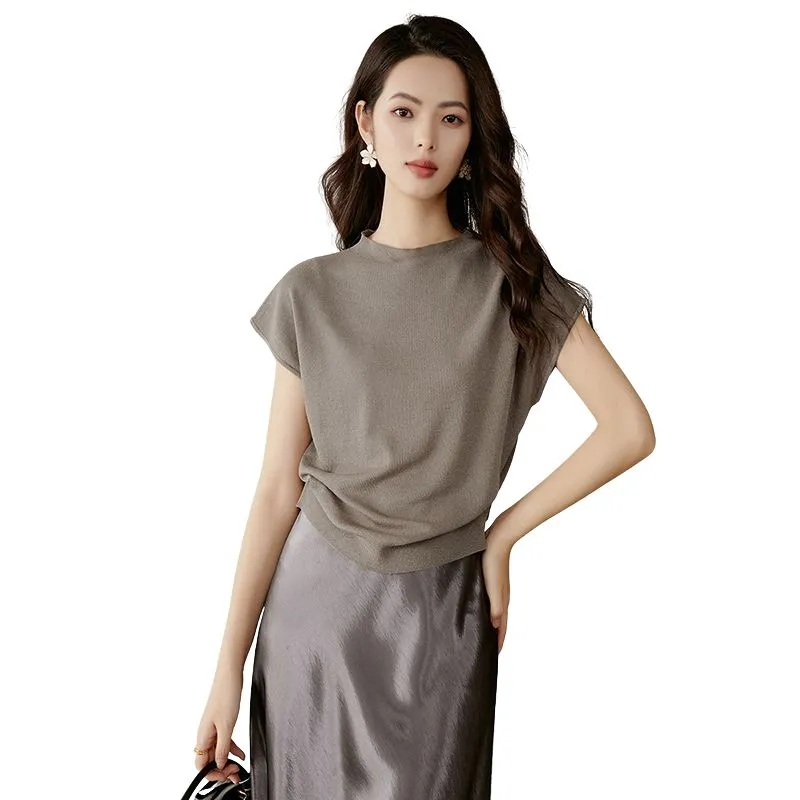 Late White Knitwear Women's Gray Tea Brown-2