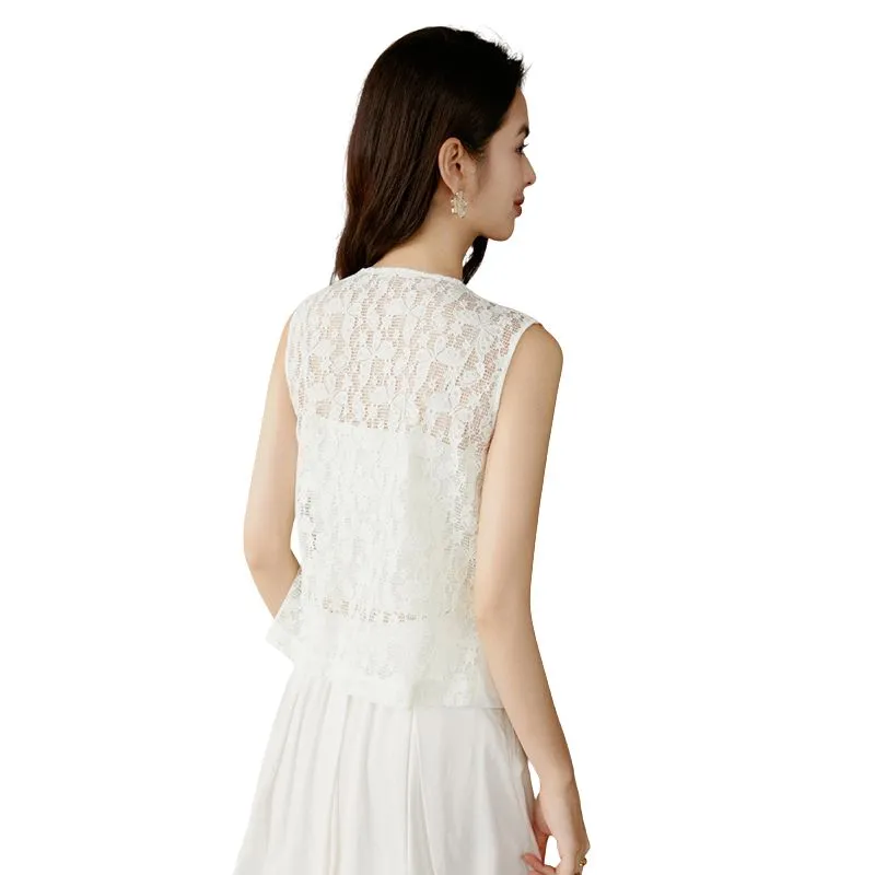 Late White Vests Women's Ecru-2