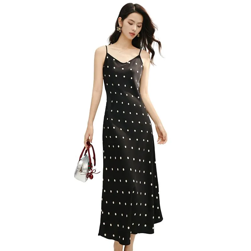 Late White Slip Dresses Women's Black-2