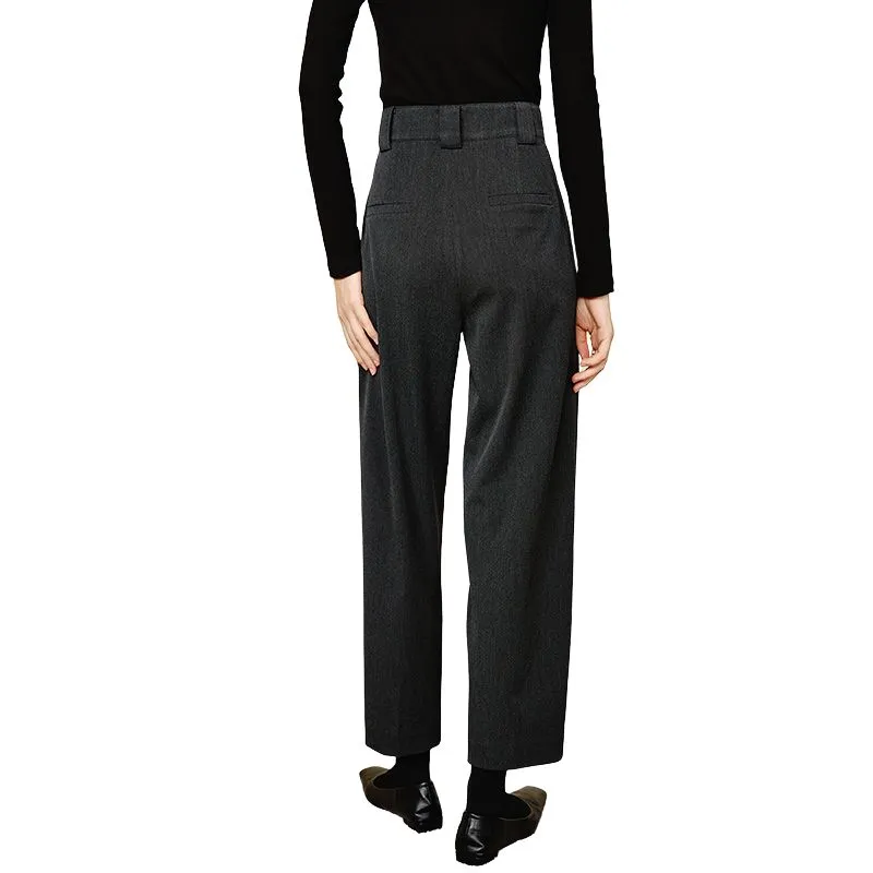 Late White Casual Pants Women's Dark Gray-1