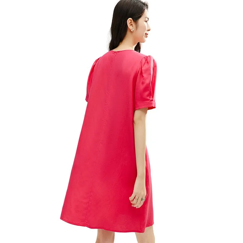 Late White Short Sleeved Dress Women's-3