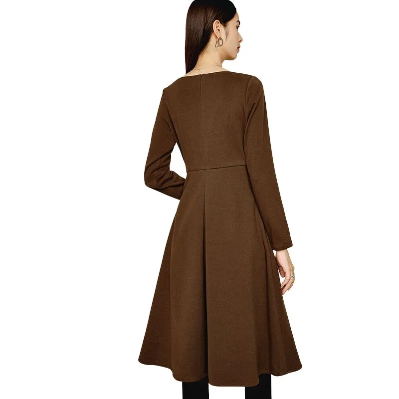 Late White Long Sleeved Dresses Women's-3