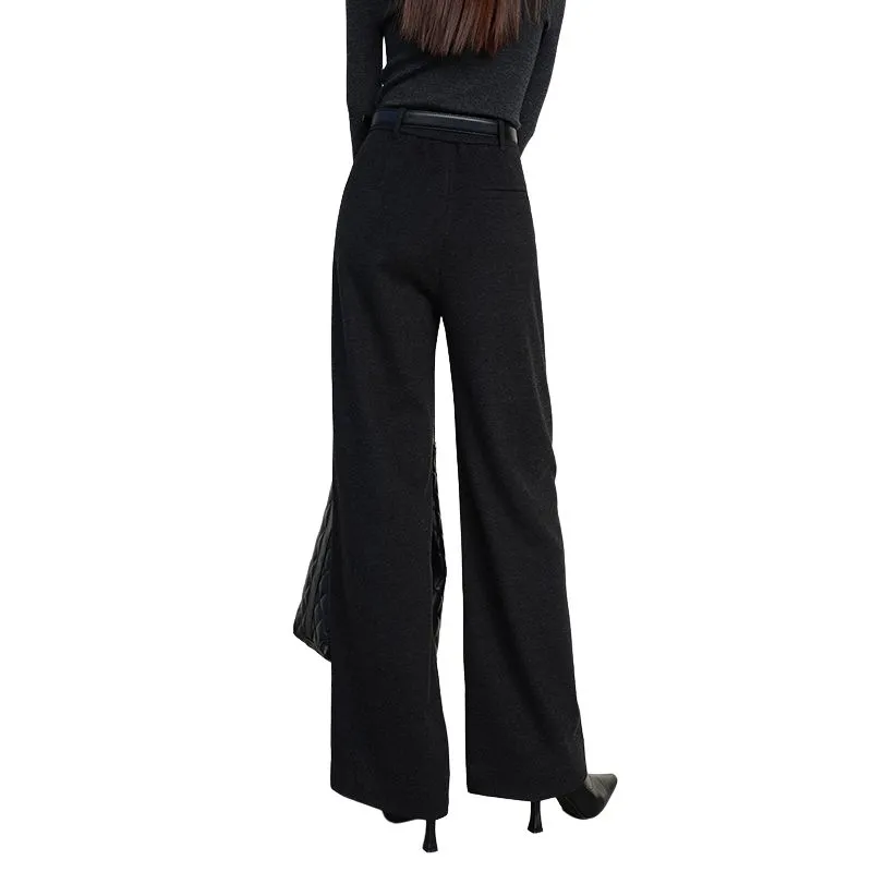 Late White Casual Pants Women's Black Gray Color-1