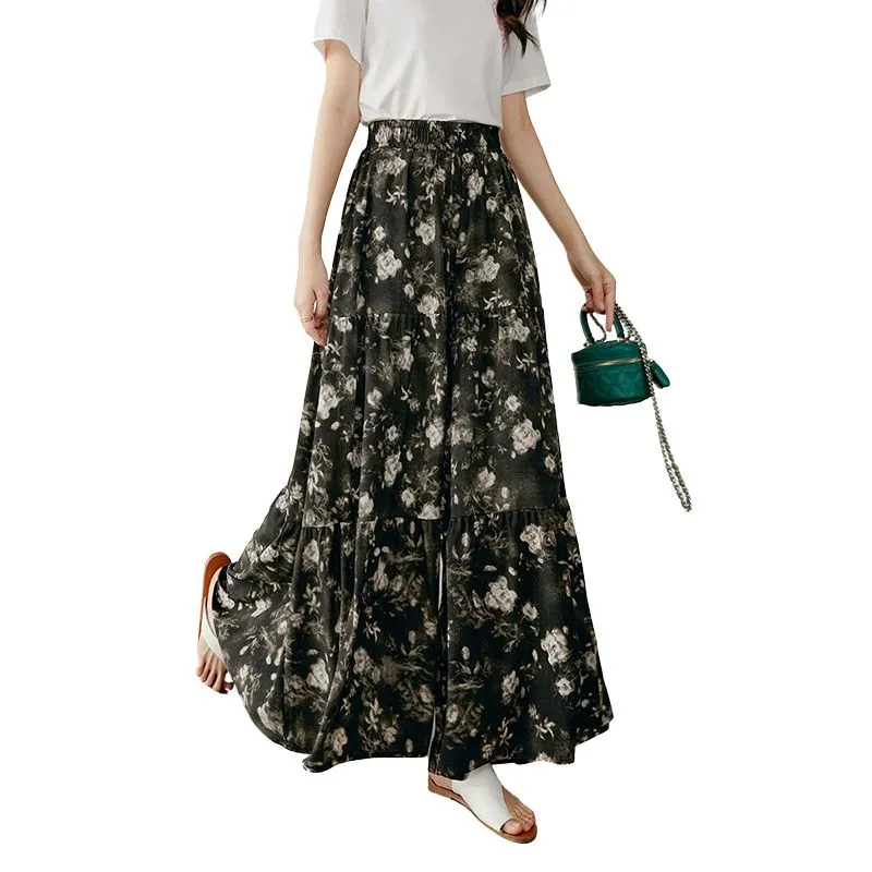 Late White Casual Long Skirt Women's-2