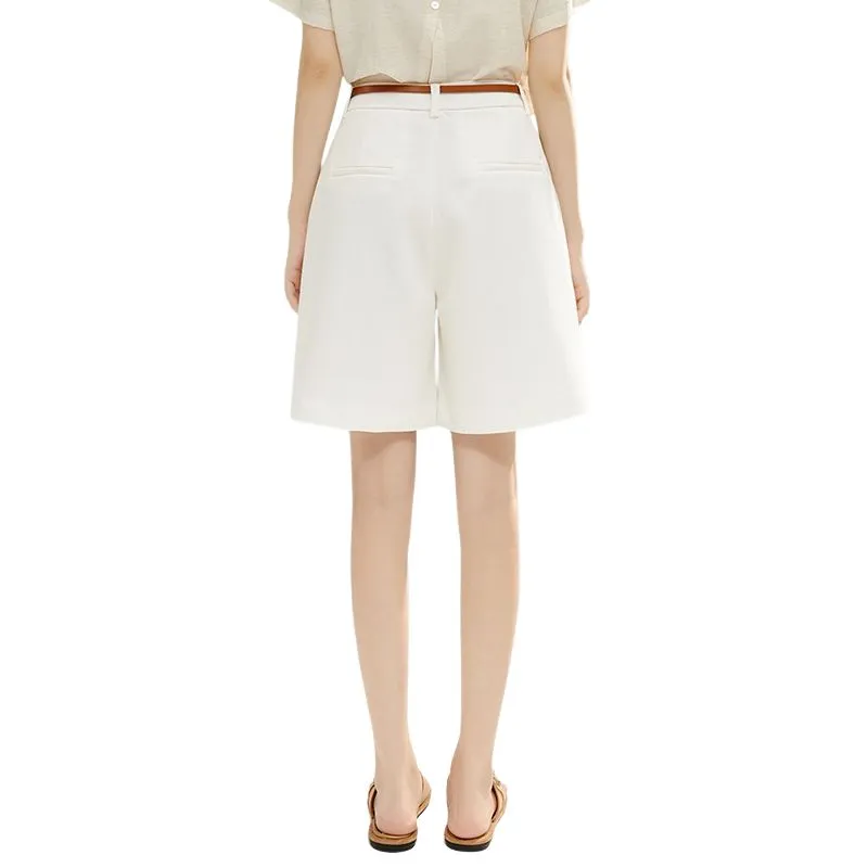 Late White Casual Shorts Women's-3