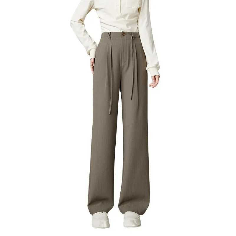 Late White Casual Pants Women's Dark Khaki-2