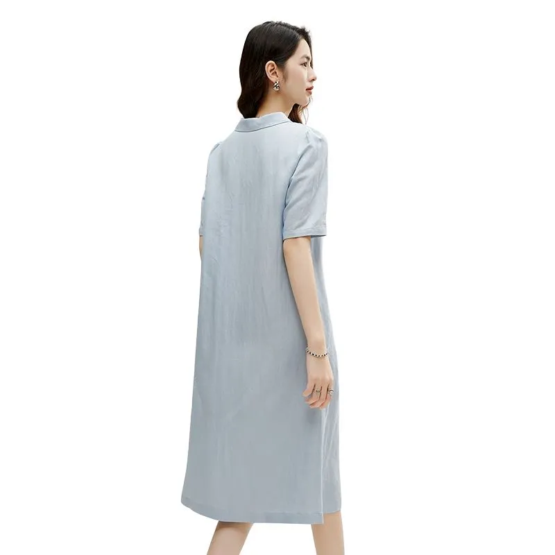Late White Short Sleeved Dress Women's-3