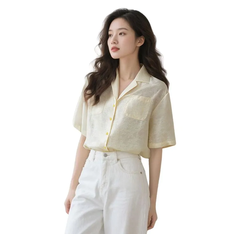 Late White Shirts Women's Beige Yellow-2