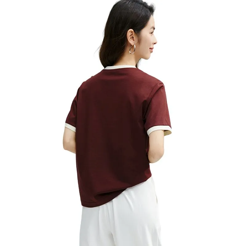 Late White T Shirts Women's Maroon-2