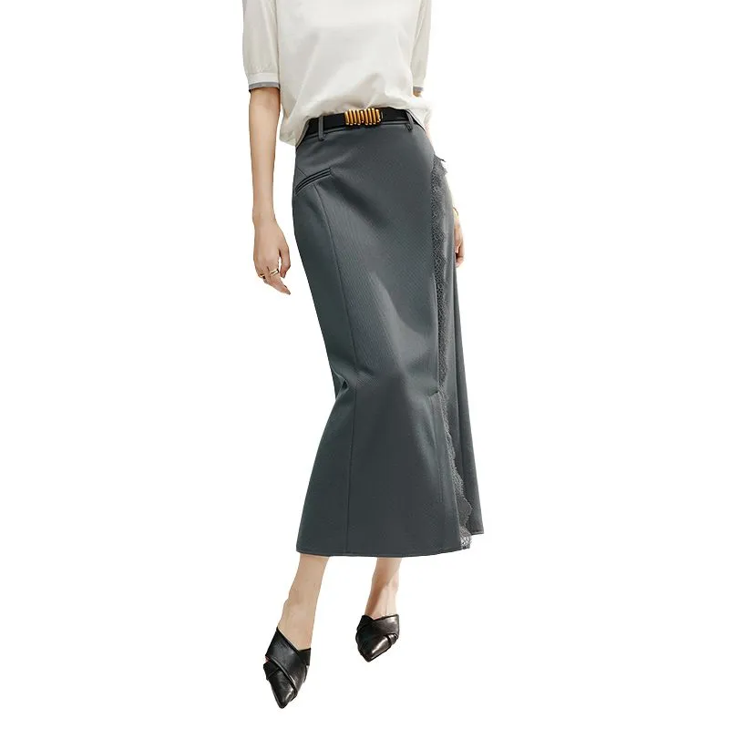 Late White Casual Long Skirt Women's-2