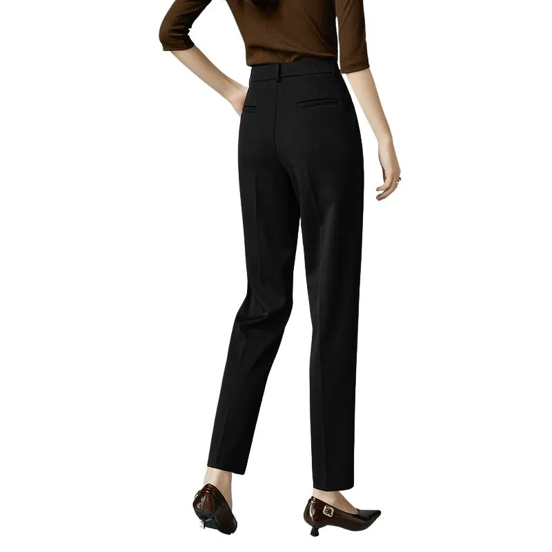 Late White Casual Pants Women's Dark Coffee-13