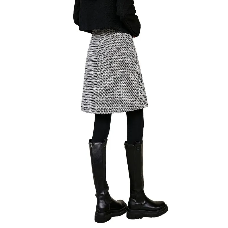 Late White Casual Short Skirts Women's Black-1