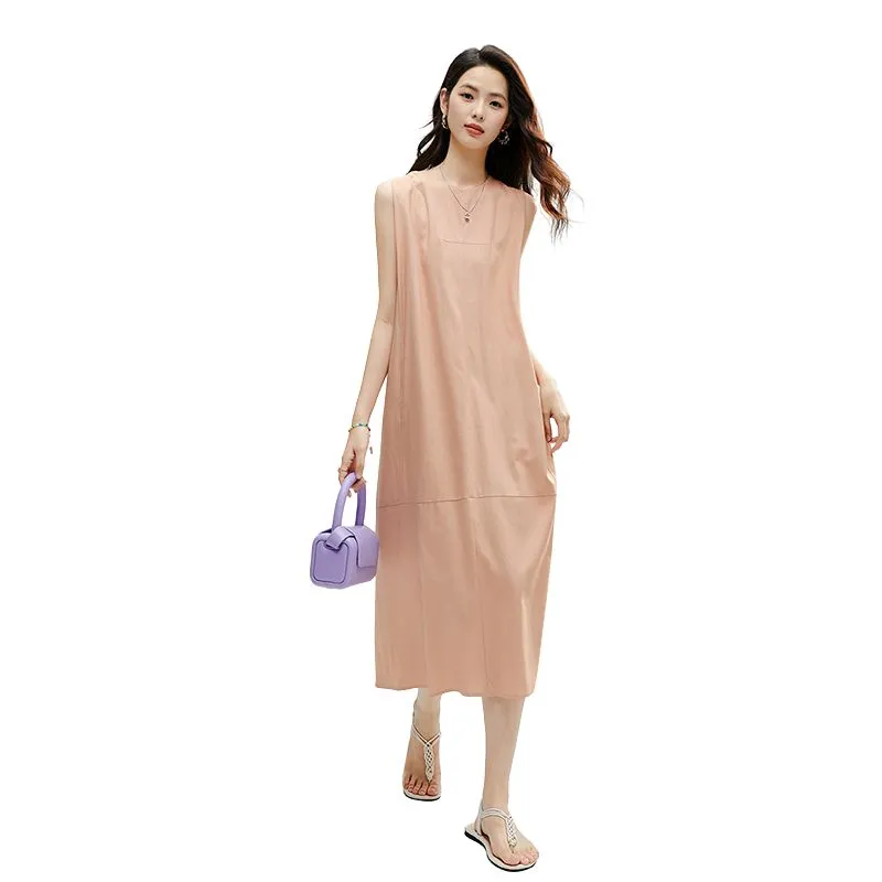 Late White Sleeveless Dress Women's-2