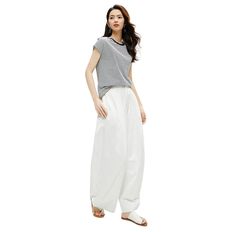 Late White Casual Pants Women's-3